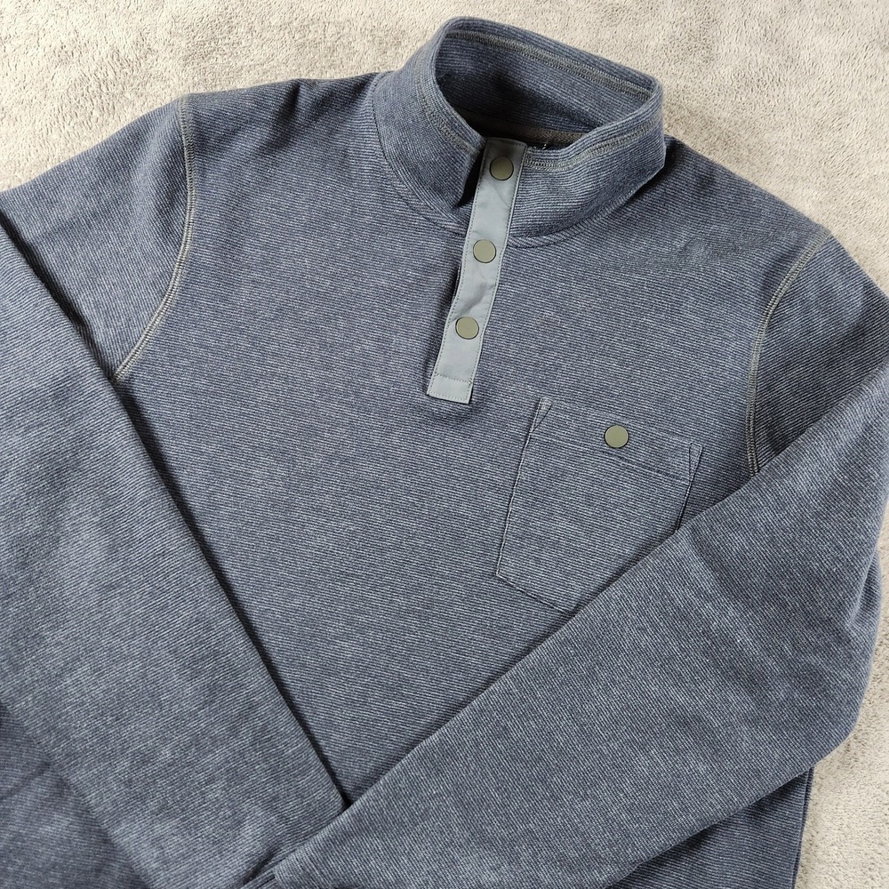 LL Bean Snap Henley Mens size M Medium Reg Slightly Fitted Long Sleeve Pullover